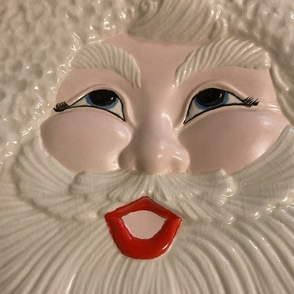 VINTAGE ATLANTIC MOLD SANTA 15 INCH PLATTER. IN EXCELLENT VINTAGE CONDITION - Picture 2 of 13